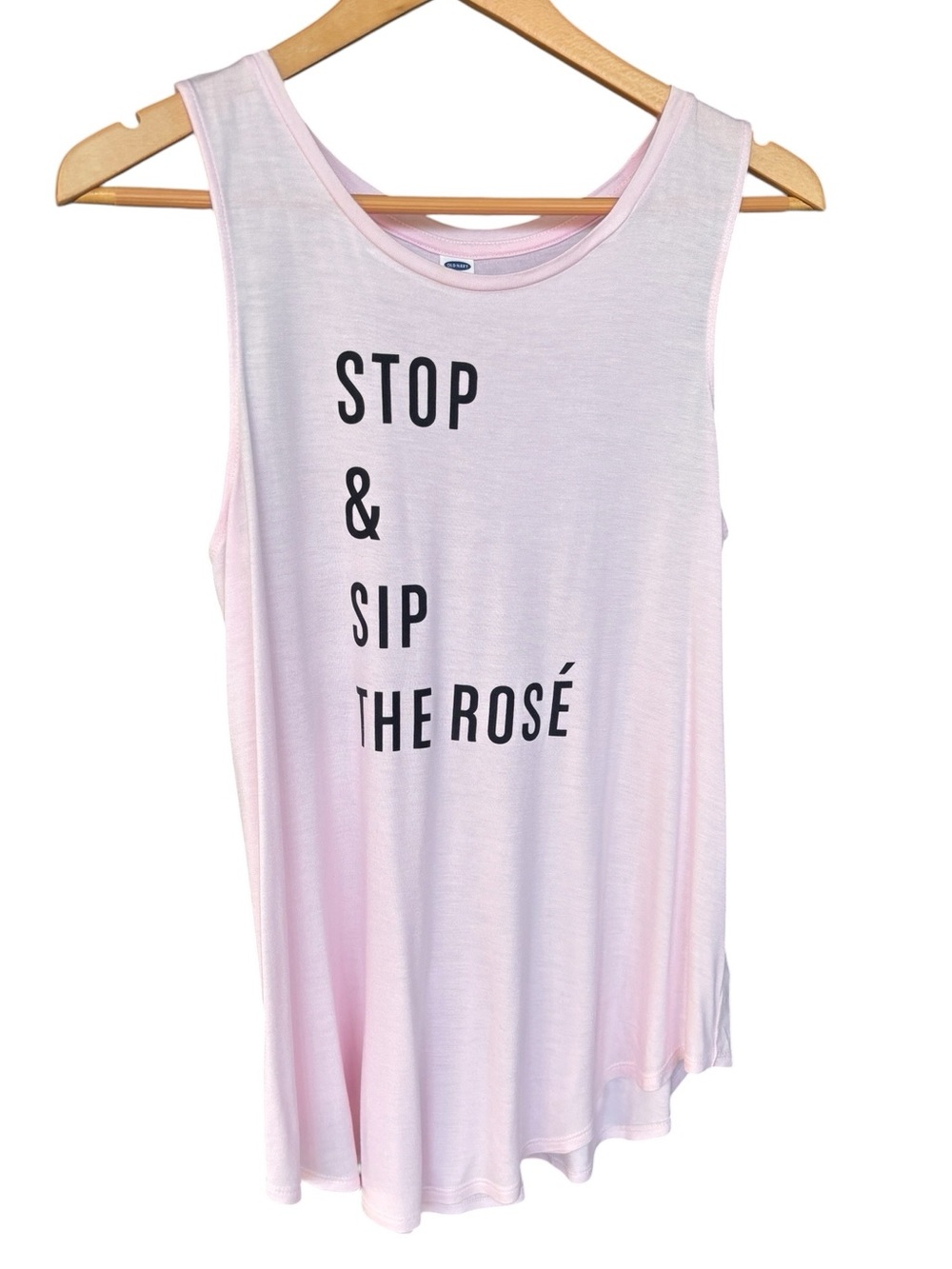 Old Navy Stop & Sip The Rosé Pink Sleeveless Women's Tank Top M